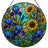 12"H Sunflower Iris Stained Glass Window Panel-528984884