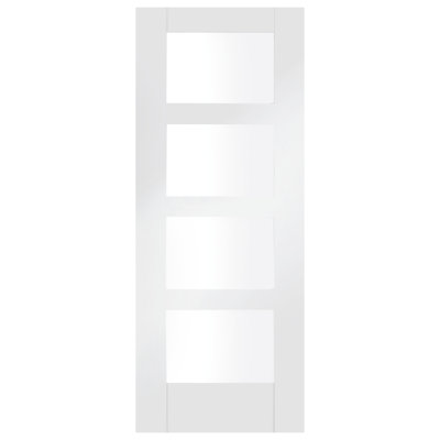 Internal Glazed White Primed Shaker 4 Light