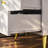 19.7" W 3-Drawer Nightstand with Gold Metal Legs and Handles, Modern Glam Bedside Table