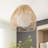 14.17" Rattan Dome Semi Flush Mount Light with Polished Brass Base, Dimmable & ETL Certified
