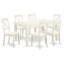 Ensemble de table à manger 5 pièces pour 4 personnes comprenant une table de salle à manger rectangulaire avec rallonge papillon et 4 chaises, blanc lin-535416344