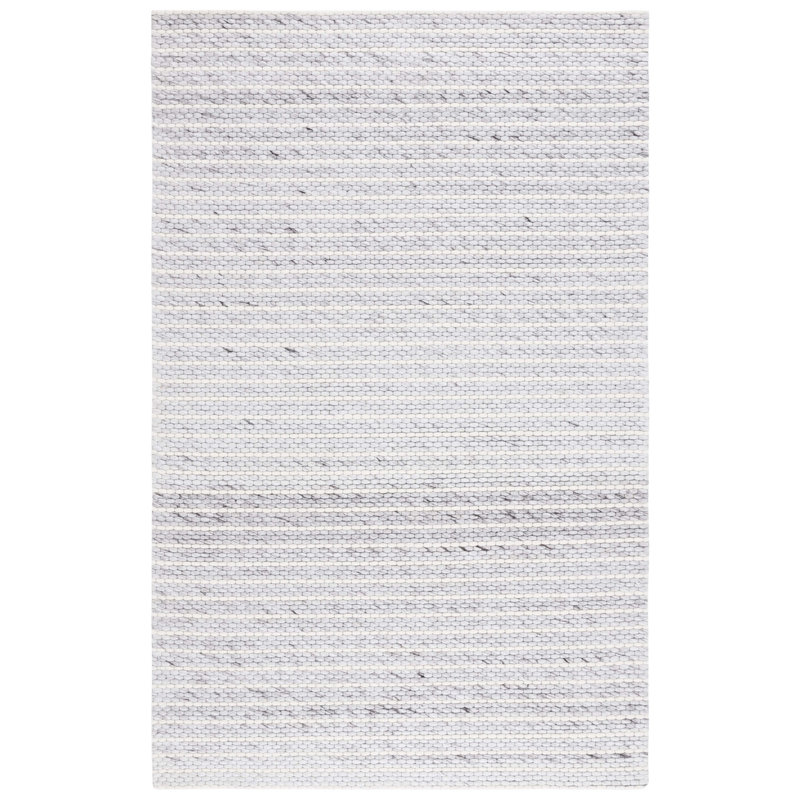 Marbella Hand Woven Wool And Cotton With Latex Solid Color Rug, Rectangle 5' x 8'