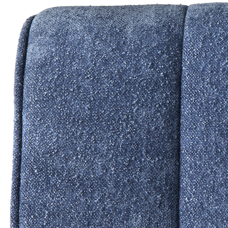 Chaise d'appoint rembourrée Caraviello, Mélange de polyester bleu