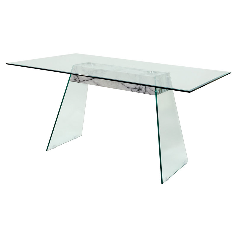Rollins Glass Dining Set, Light Grey