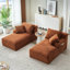 Double méridienne orange, compressible et sans assemblage, canapé-lit moelleux pour la lecture du salon de la chambre à coucher, confort de rembourrage à ressorts, style tissu velours côtelé