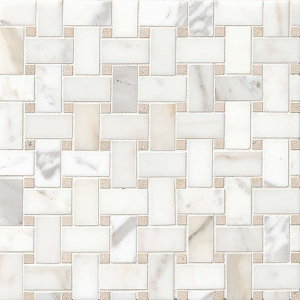 2" x 3" Marble Baskeweave Mosaic Wall & Floor Tile