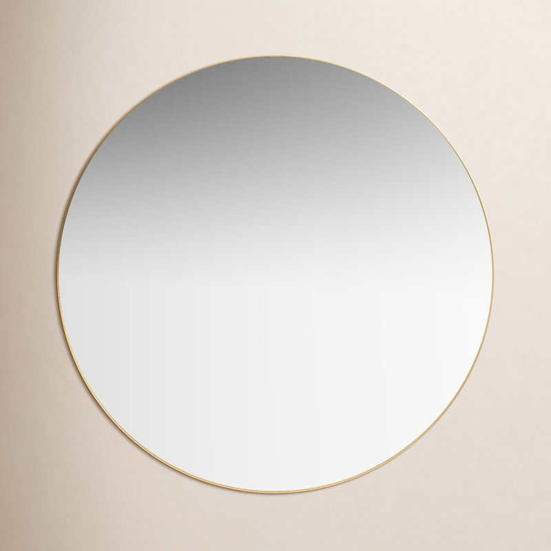 Miroir décoratif moderne et contemporain Eaton, Or, 34 po x 34 po