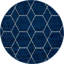 Tapis bleu marine à motif géométrique Debrodie-1347669457