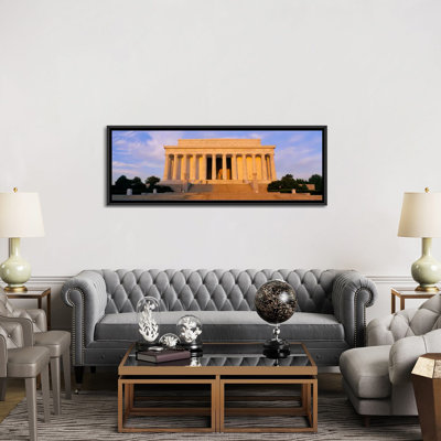 Façade d'un bâtiment commémoratif, Lincoln Memorial, Washington DC, États-Unis - reproduction de photo sur toile tendue