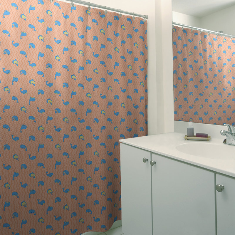 Rideau simple sower katelyn elizabeth baleines, Orange / Bleu