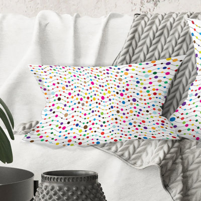 Coussin décoratif à imprimé de couleurs Mid-Century