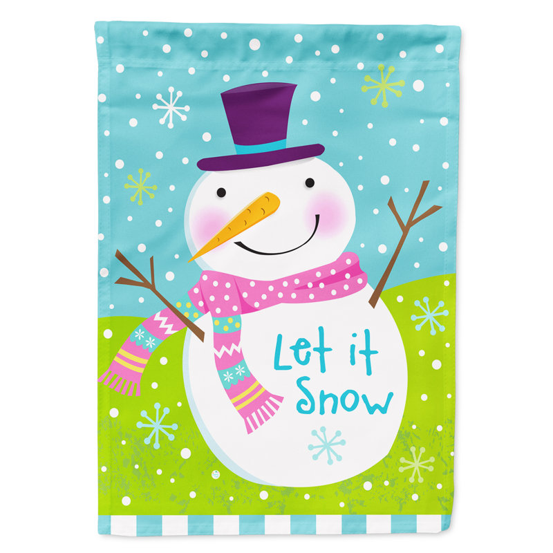 Drapeau de jardin Falwell Christmas Snowman Let it Snow