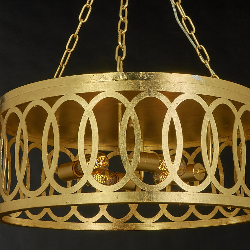 Lustre cylindrique unique et remarquable à 4 lumières New Orleans