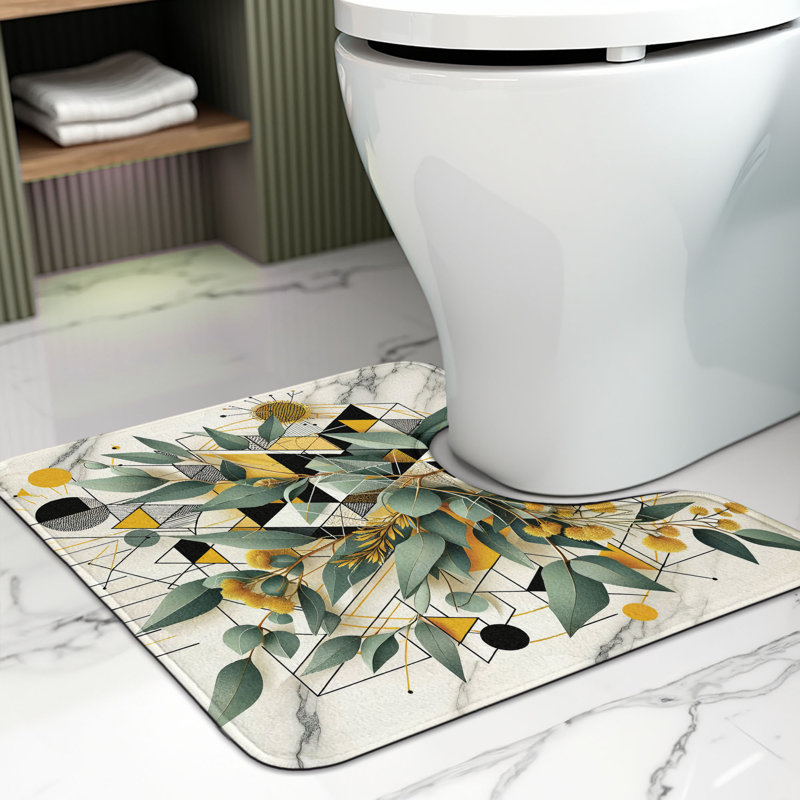  Tapis de salle de bain en forme de U Eucalyptus