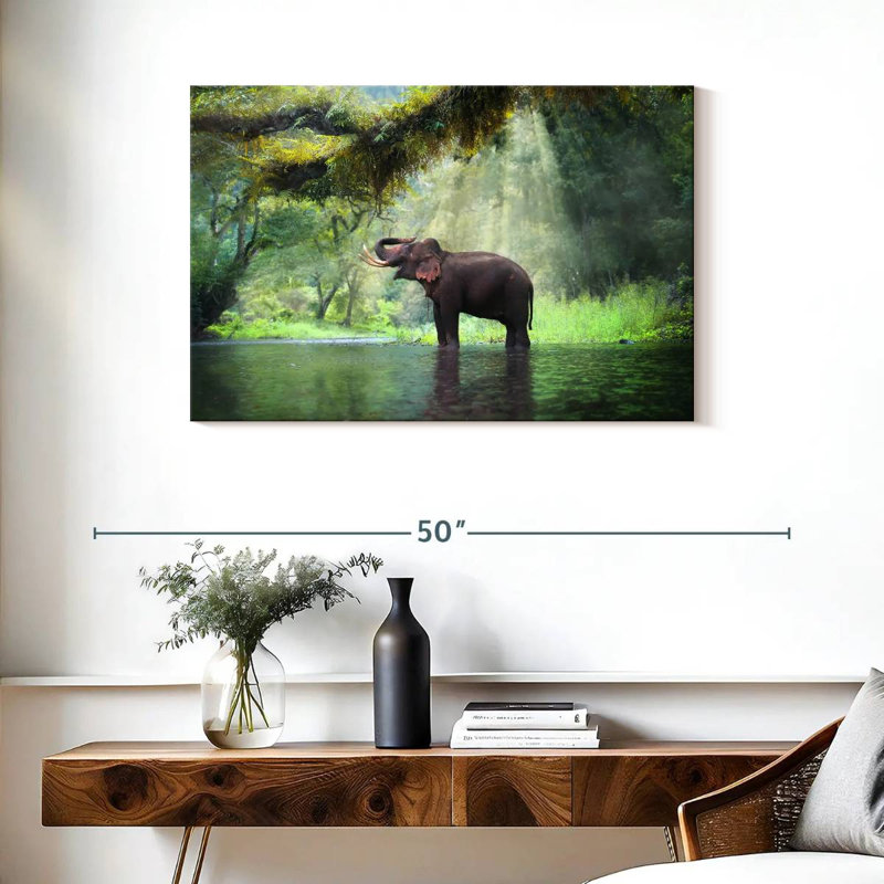 Brampt Elephant In The Forest, 24" H x 36" W