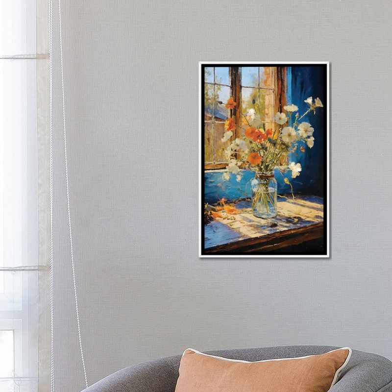 «Summer Window III», reproduction d'art murale encadrée, H 26 po x l 18 po, Reproduction encadrée sans passe-partout, Blanc