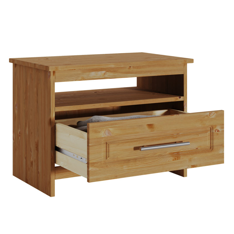 Nurbek Solid Wood Rectangle Accent Accent Chest, Brown
