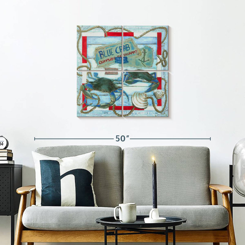 Yarlin Quayside Blue Crab, 26" H x 26" W