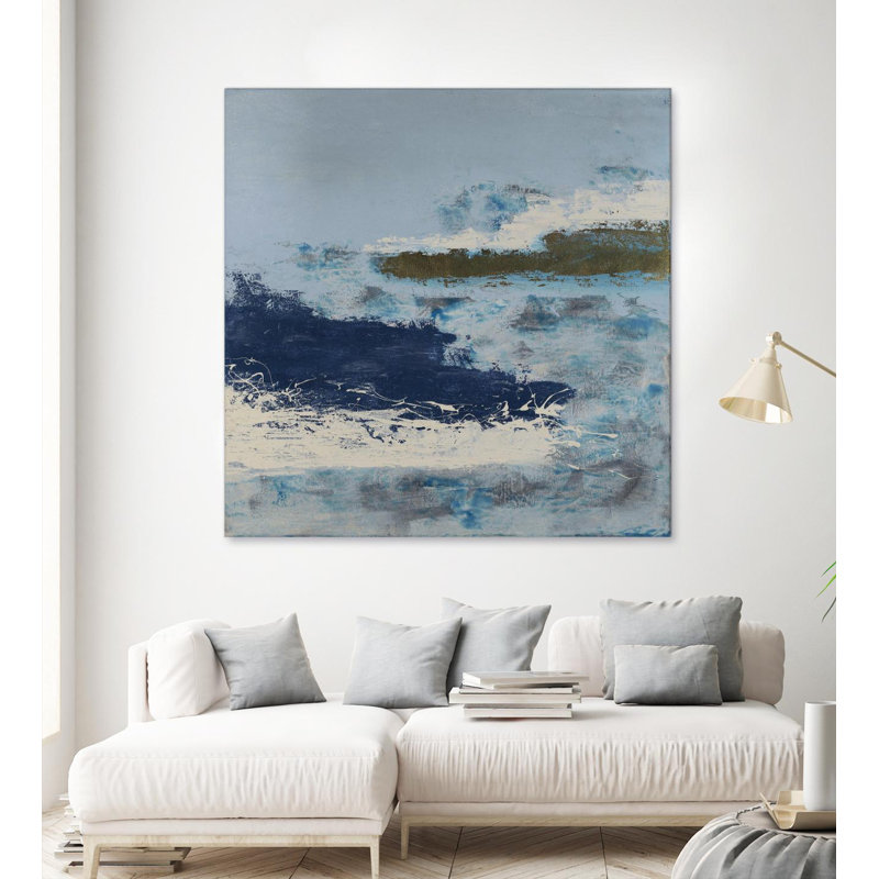 Giant Blue and Beige Canvas Art Print, 72 x 72 inches