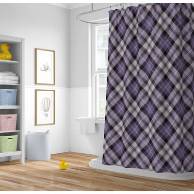 Anthony Plaid Ultra-Thin Lightweight Shower Curtain