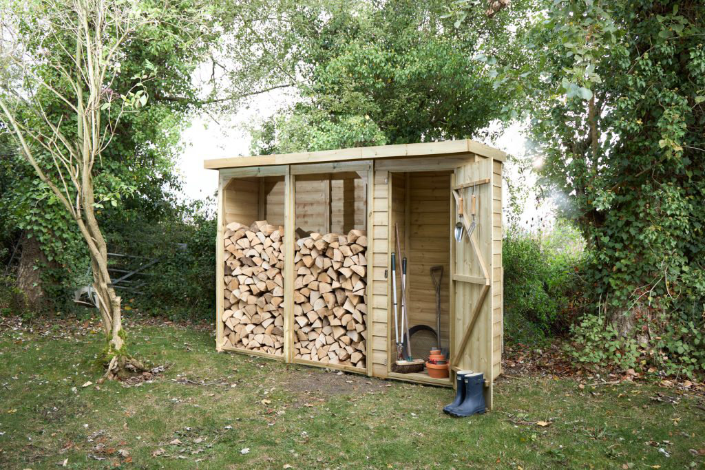 272.1cm W x 87cm D Wood Log Store