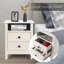 Ensemble de 2 tables de chevet en bois avec tiroir (blanc)-483542067