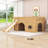 Wood Low Loft Bed with Slide and Storage Shelves-838121806