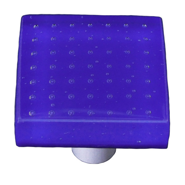 Poignée carrée 1,5 po Bubbles, Aluminium, Bleu cobalt profond