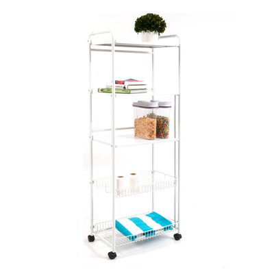Patrikas 22.04'' W Steel Shelving Unit with Wheels