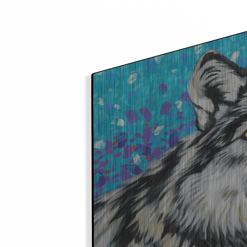 "Loup gris II" par Carolee Vitaletti, H 16 po x l 24 po