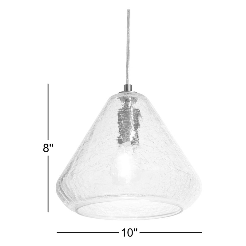 Luminaire suspendu en forme de cloche à 1 lumière Pinckard, Tourbillon bronze clair