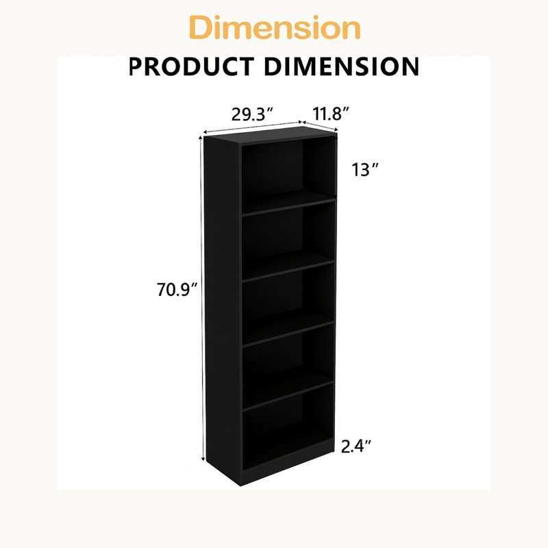 Armoire de rangement à 5 niveaux, Noir