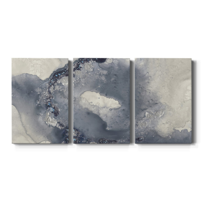 Celestial Paynes II - Toile tendue avec châssis de qualité supérieure - Prêt à être accroché, H 12 po x l 24 po x P 1 po