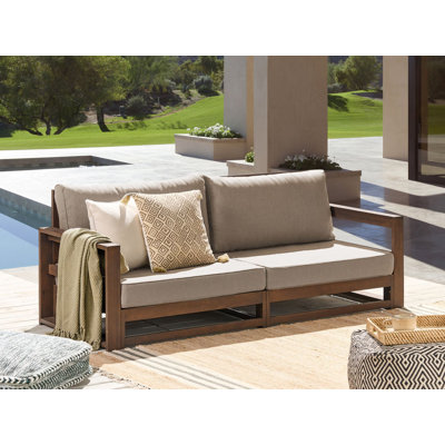 Sione 184cm Wide Mahogany Loveseat with Cushions