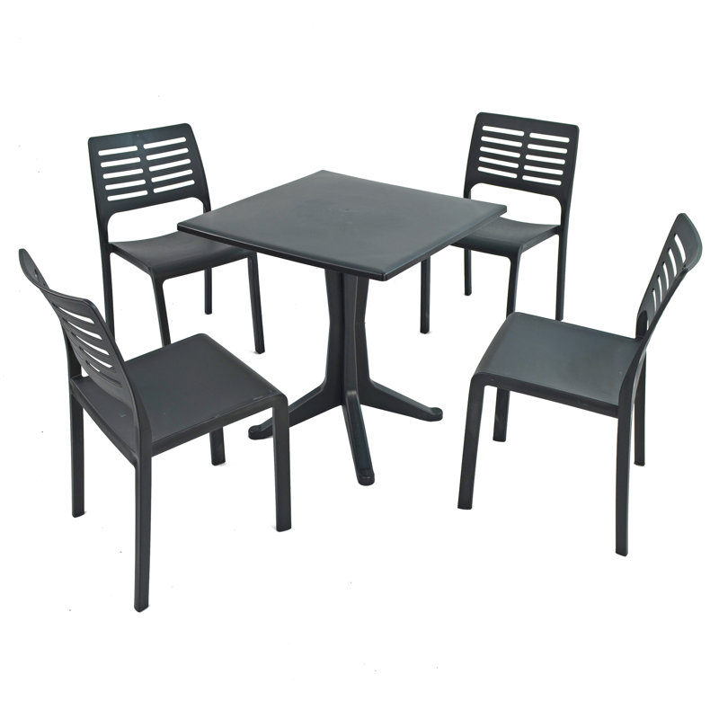 Nance 4 - Person Dining Set, Anthracite