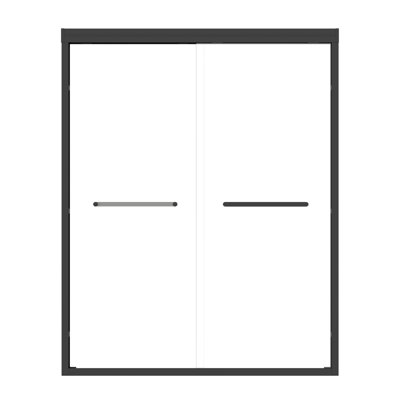 56"-60" W x 75" H Double Sliding Framed Shower Door with 1/4" Tempered Glass, Stainless Steel Accessories