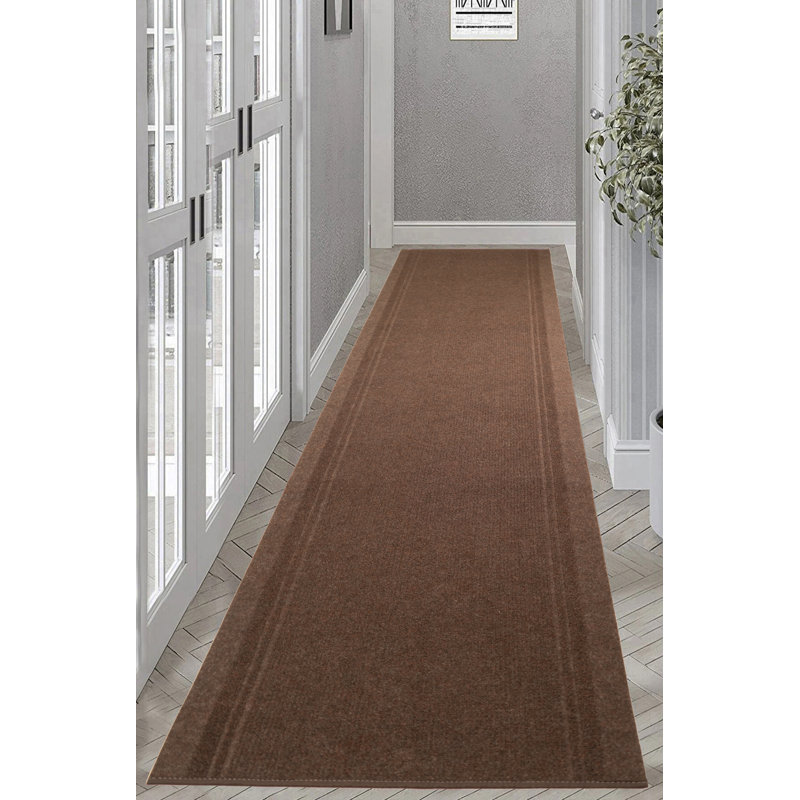 Tapis de couloir brun léger intérieur / extérieur léger, Tapis de couloir 2 pi 2 po x 13 pi