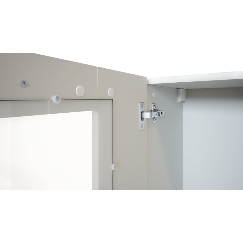 Killion Display Cabinet, Matt White, With white LED lighting