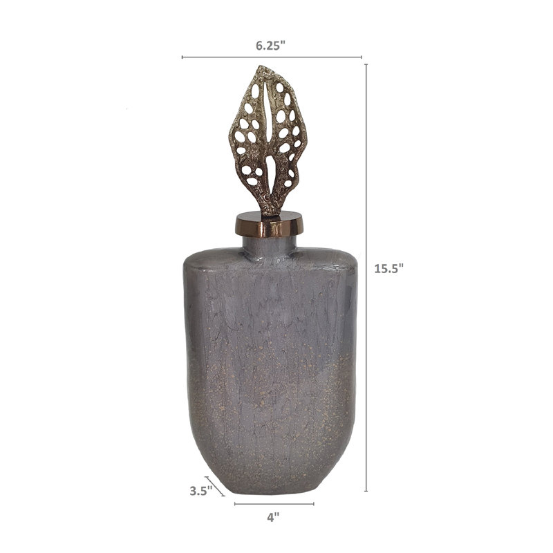 Drabeck Table Vase, 15.2" H x 6.3" W x 3.5" D