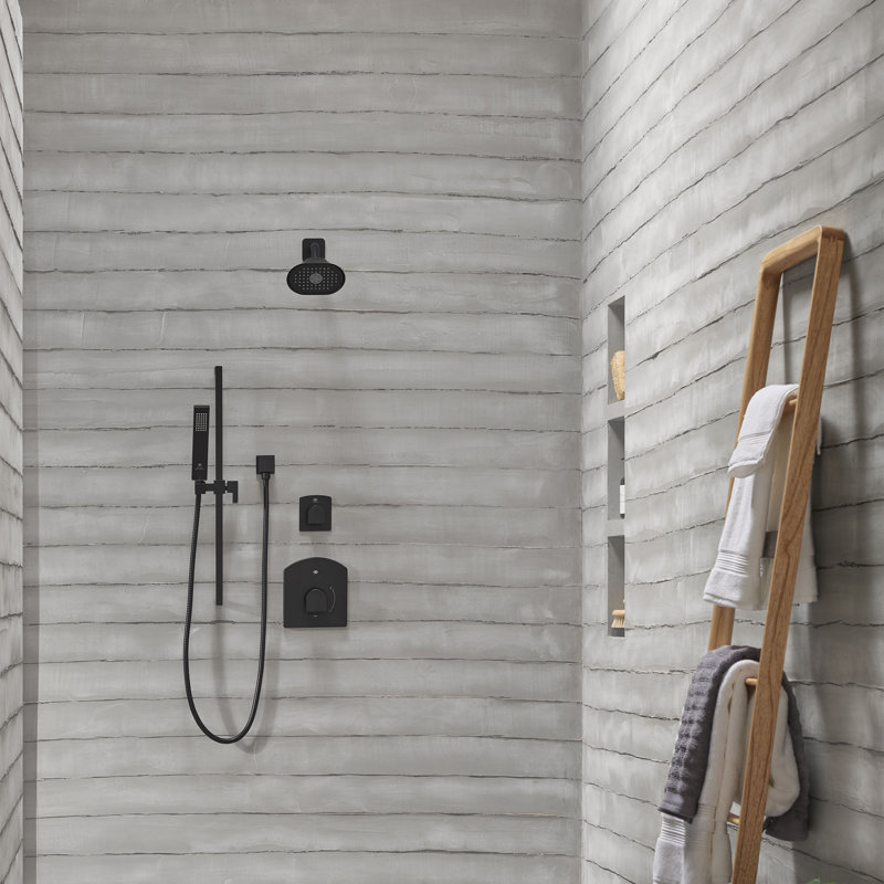DXV Square Water Saving Personal Shower Set with Hand Shower, Matte Black