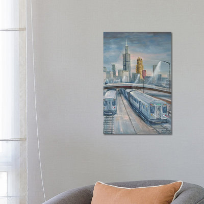Twilight Trains by Jim Williams - Wrapped Canvas Print