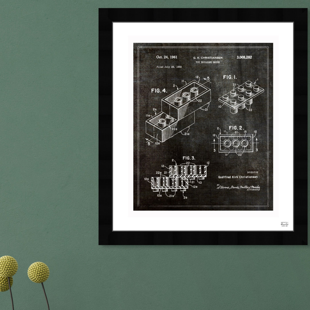 'Lego Toy Building Brick 1961' Framed Graphic Art