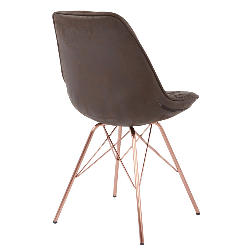 Chaise d'appoint touffetée 19,75 po Alois, Similicuir brun