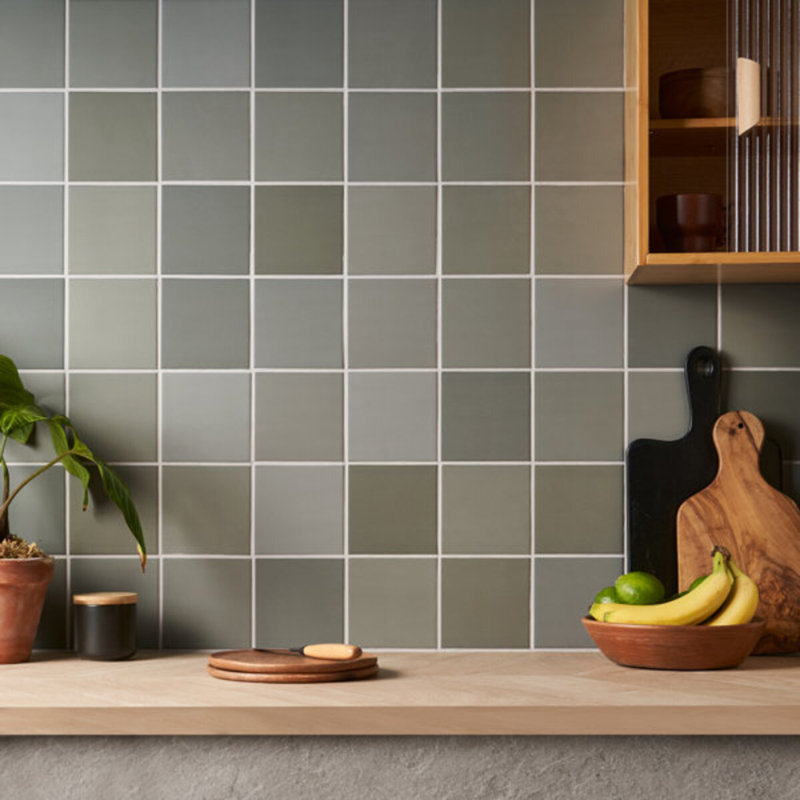 Born 5X5 Matte Porcelain Tile, Sage Green