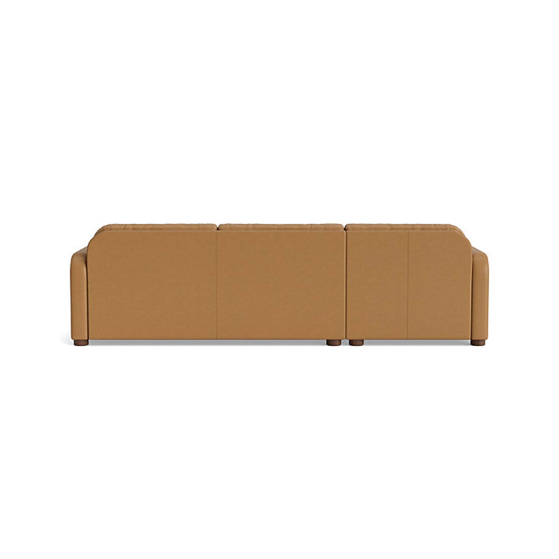 Archie Leather Sofa with Chaise (105"), Chaise on Left, Leather - Butterscotch
