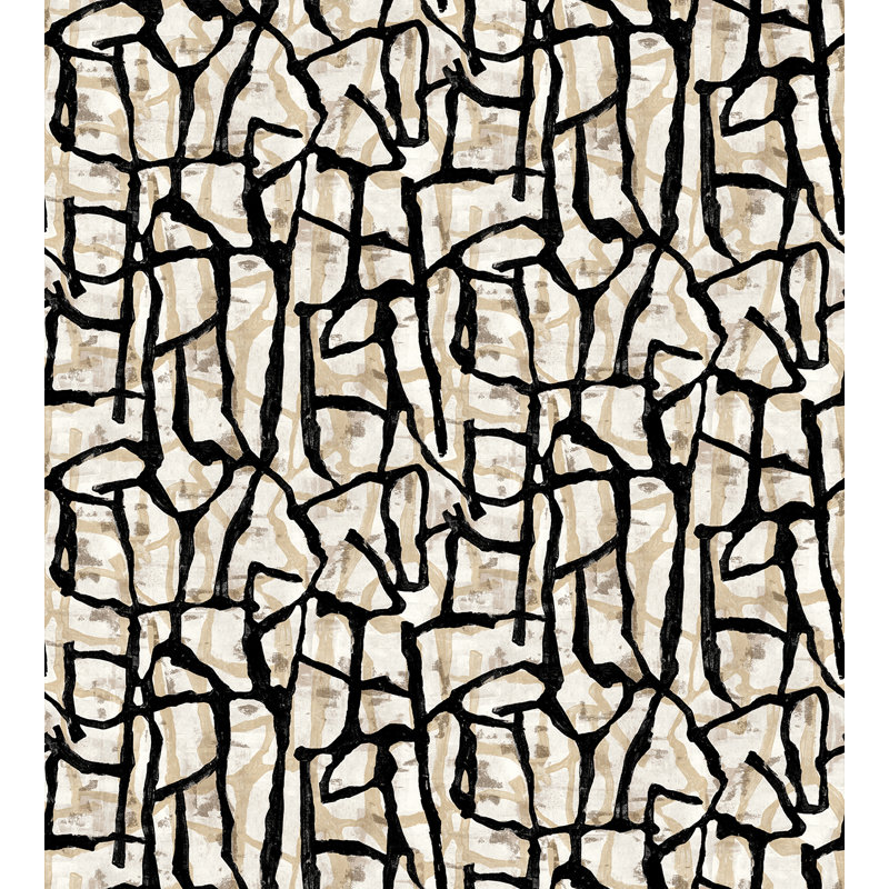 Rouleau de papier peint L 10 pi x l 108 po Zenia, Ébène / sable