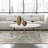 Round Stone Top Cocktail Table With Decorative Metal Base