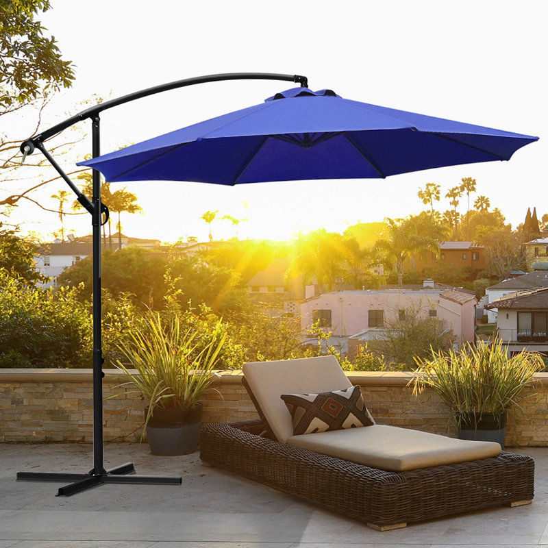 Parasol en porte-à-faux 10 pi Minnie-Mae, Bleu foncé