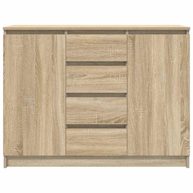 Sideboard With Drawers 100.5X35x76 Cm Engineered Wood, Sonoma Oak