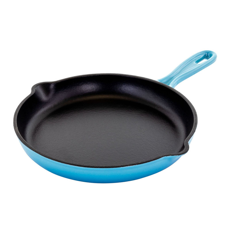 Méga chef 10,25 po poêlon anti-adhérent en fonte, Bleu